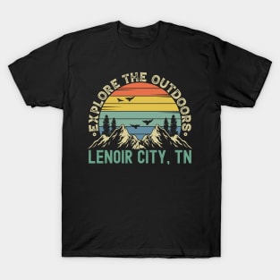 Lenoir City, Tennessee - Explore The Outdoors - Lenoir City, TN Colorful Vintage Sunset T-Shirt